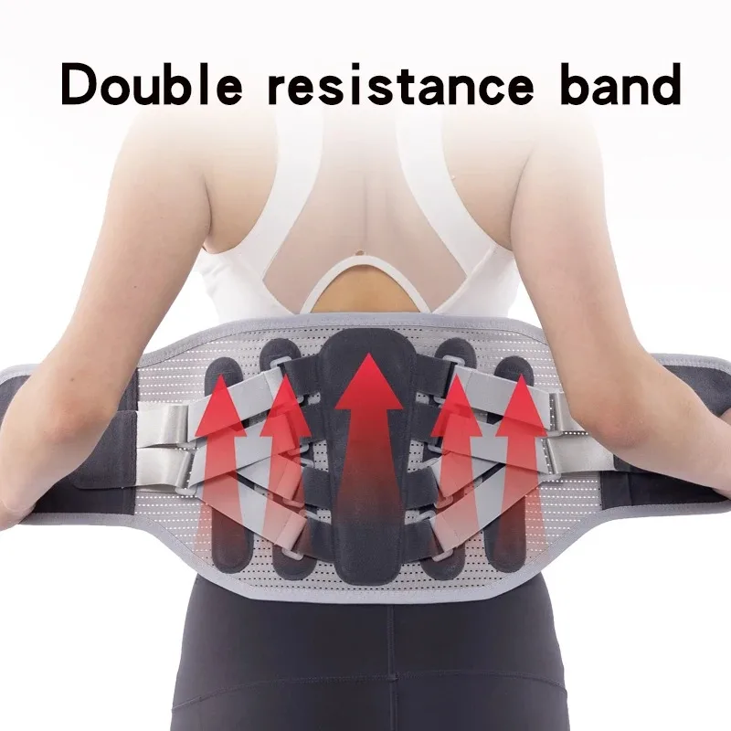 

Регулируемая поддержка талии с эргономичной поясничной подушечкой для выравнивания позвоночника, сколиоза и грыжа дисков — для мужчин и женщин