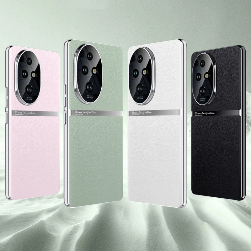 Honor 200 Pro용 럭셔리 휴대폰 케이스, 세련된 전기 도금 가죽 커버, 카메라 보호 쉘, Honor 200 100 100Pro 5G 용