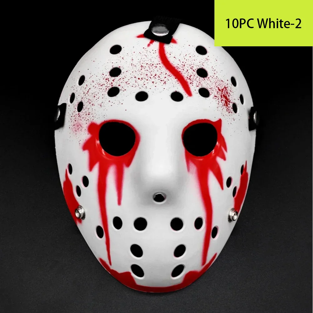 Halloween Horror Jason Mask, Role-Playing, Terror, Assustador, Festa de Carnaval, Assassinato Sangrento, Filmes Cosplay, Decoração Props, 10 pcs