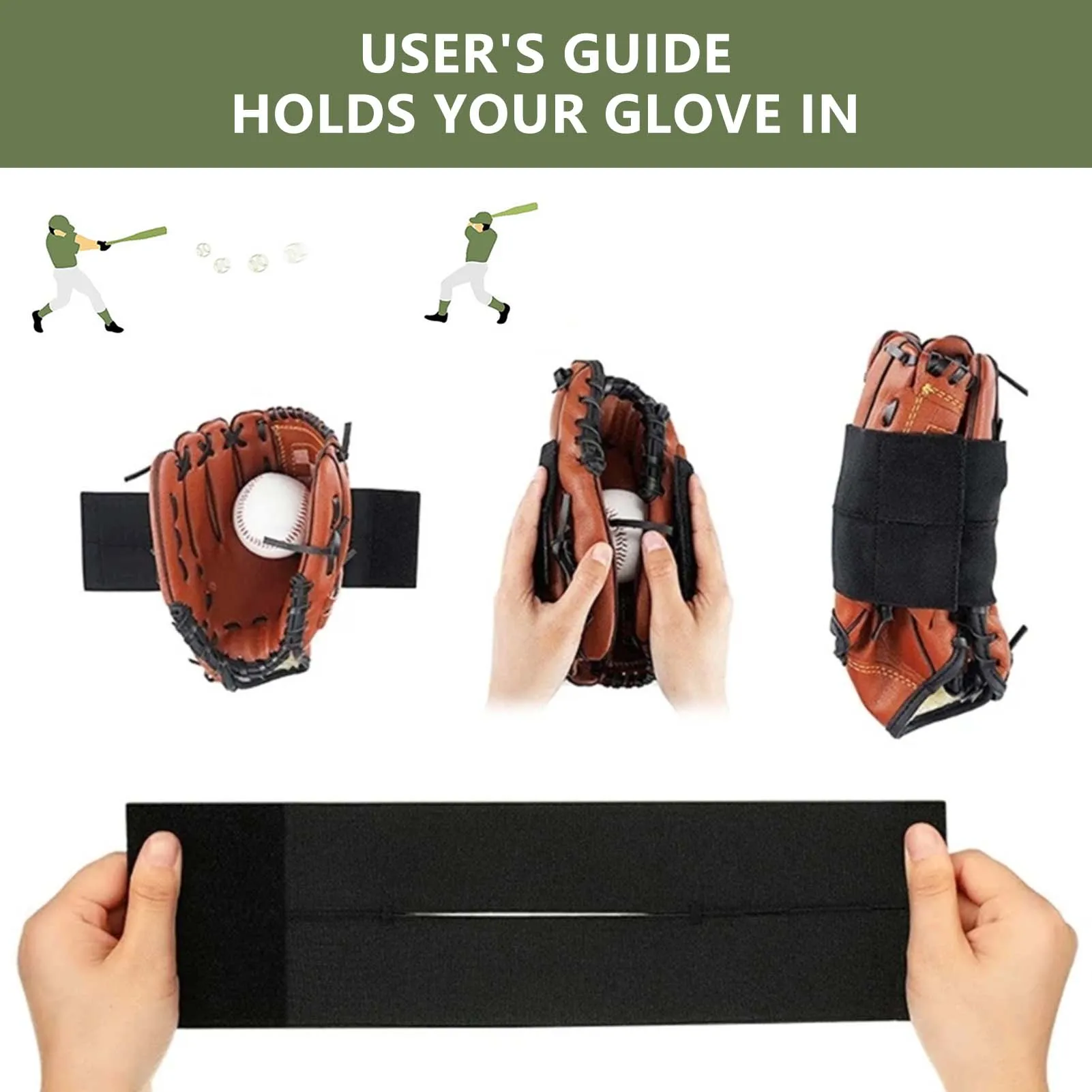 2 قطعة قفاز الكرة اللينة تثبيت التفاف البيسبول الماسك قفاز يلتف مرنة السابق وجيب المشكل حزام قابل للتعديل