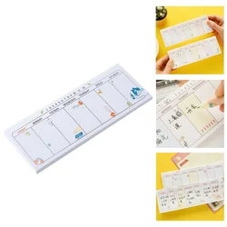 Durable and Thick Long Strip Weekly Schedule Notebook Weekly Planner Pads Organizers Random Designs for School & Work