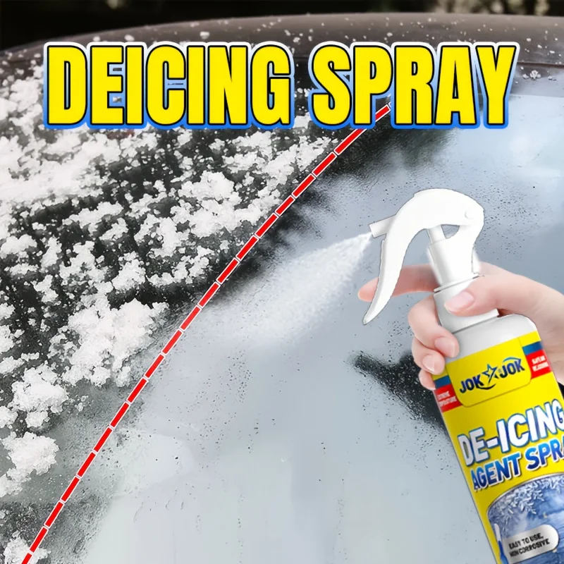 Car Glass Snow Ice Spray, Winter Windshield Window Home Glass Use, Fast Frost Thawing, Anti-Ice Protection for Your Car