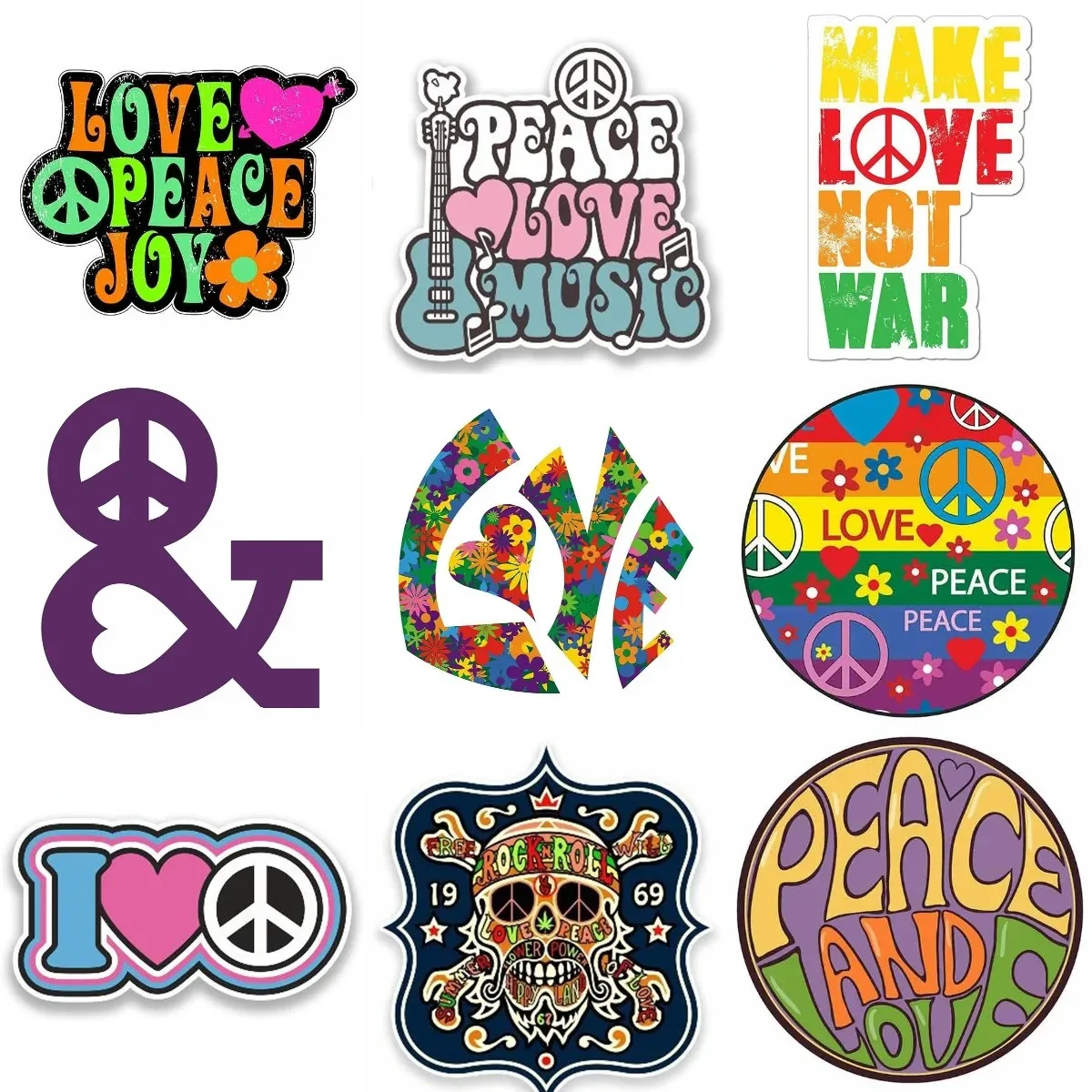 

Love Peace Symbol Creative Personalized PVC Stickers Accessories for Decorate Wall Car Truck Van Bicycle Camper Off-road Decal