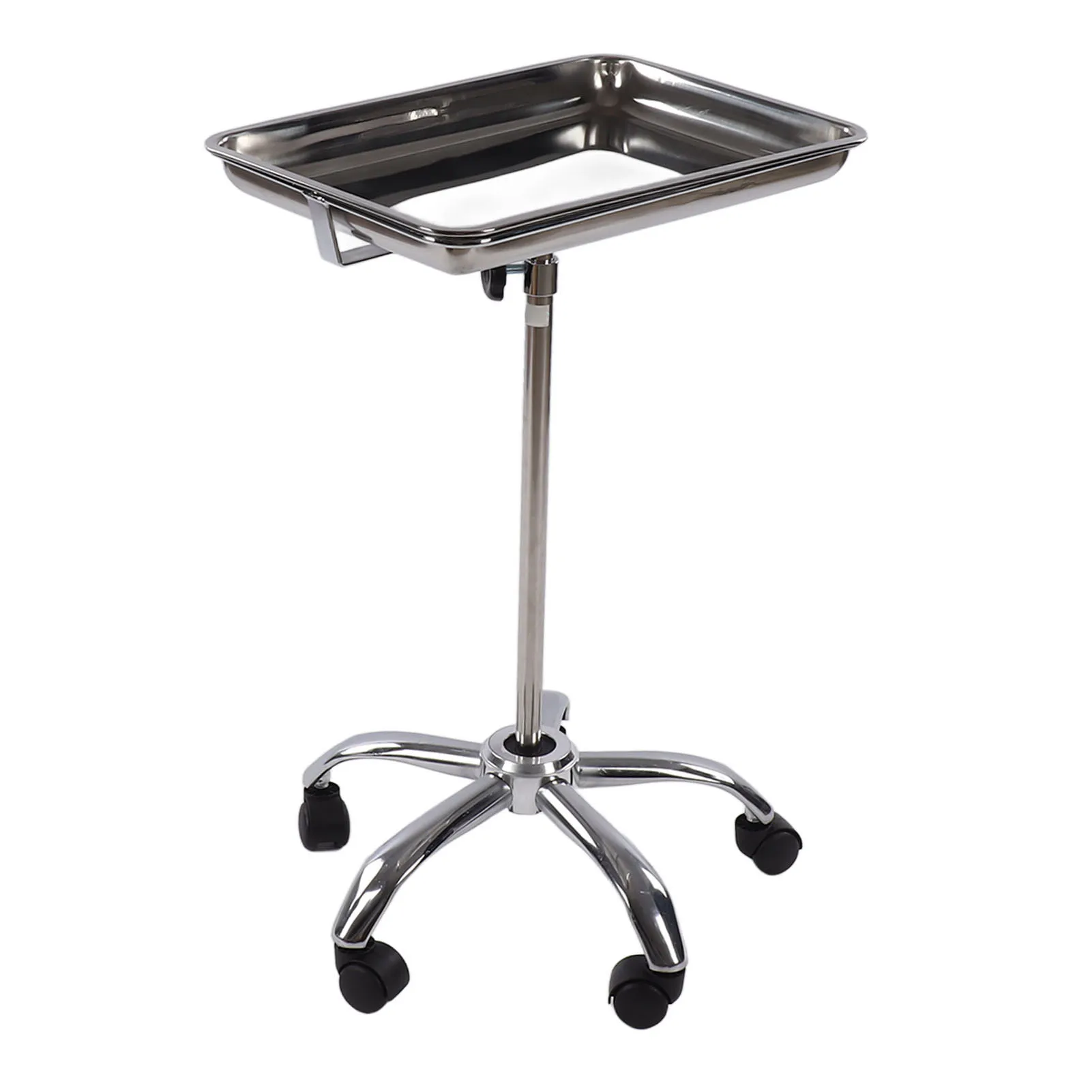 Лоток для инструментов для салона Лоток для салона с колесами Металл из нержавеющей стали Подъемный передвижной для парикмахерских инструментов