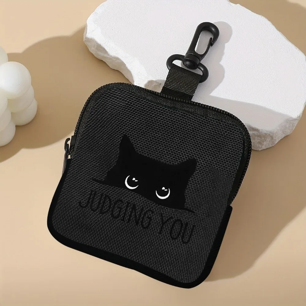 Trendy Mini Cat Pattern Coin Purse Water-resistant Lightweight Wallet for Women Portable Durable Zipper Storage Bag Friends Gift