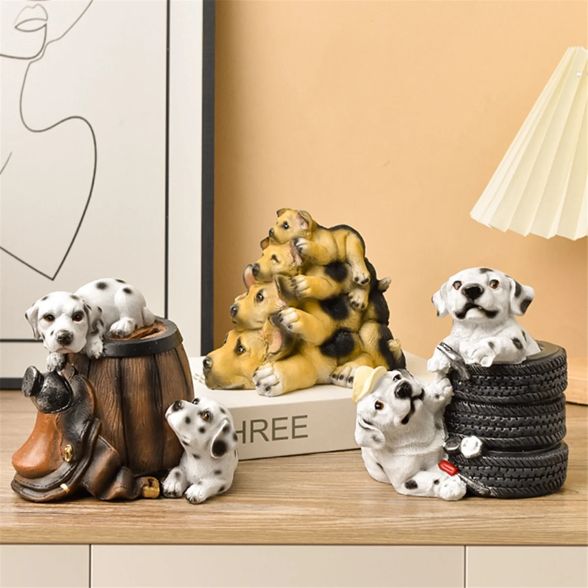 A71Z tirelire résine chien Statue Figurine pot de monnaie jouet tirelire décoration de bureau cadeau d'anniversaire pour enfants A