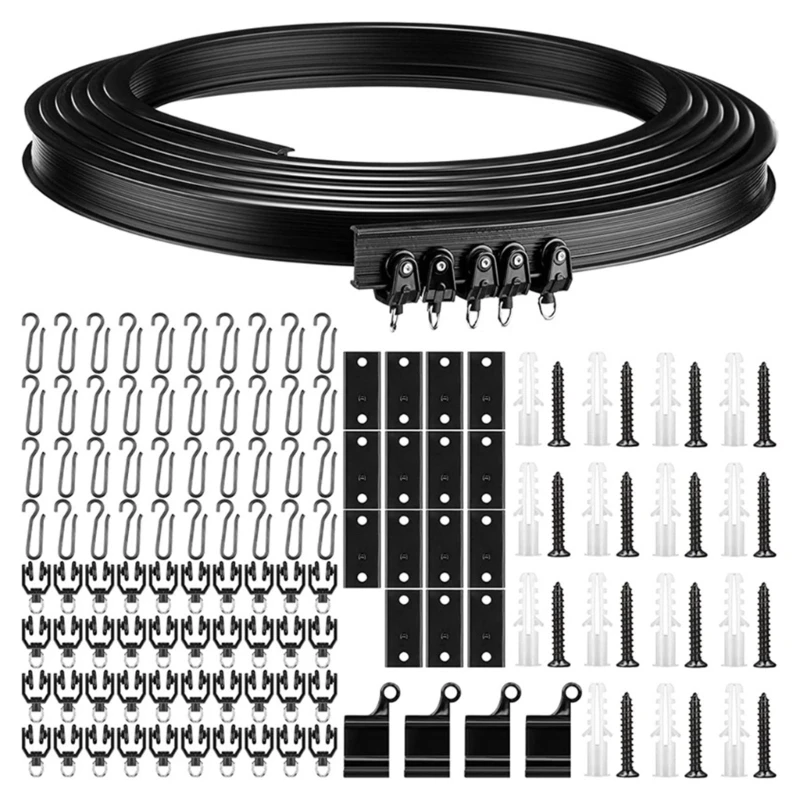 Rail Rideau Flexible Blanc 1m Courbe + Poulies Silencieuses – Idéal Van, Douche, Séparateur Espace