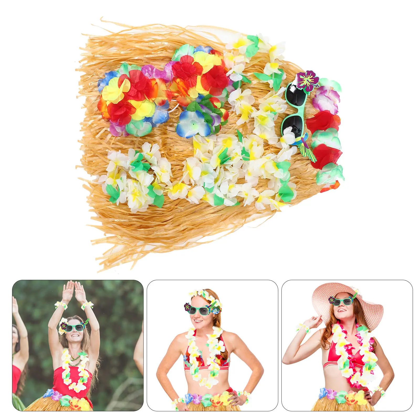 

1 set 1 Set Hawaiian Party Decorations Tropical Theme Ornaments Beach Birthday Hula Dance Event Adults Festive Accessories