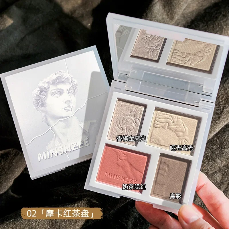 3D David Retro Contour Palette   Bronzer  Highlighter  Makeup Powder  Face Highlighters Blush Bronzer Powder Highlighter Palette