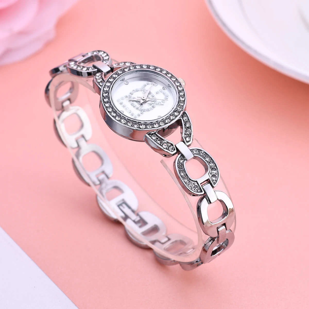 2022 Luxury Brand Women Rhinestone Fashion Full Steel Bracelet Watch Casual Boutique Ladies Dress Elegant Quartz Wristwatch