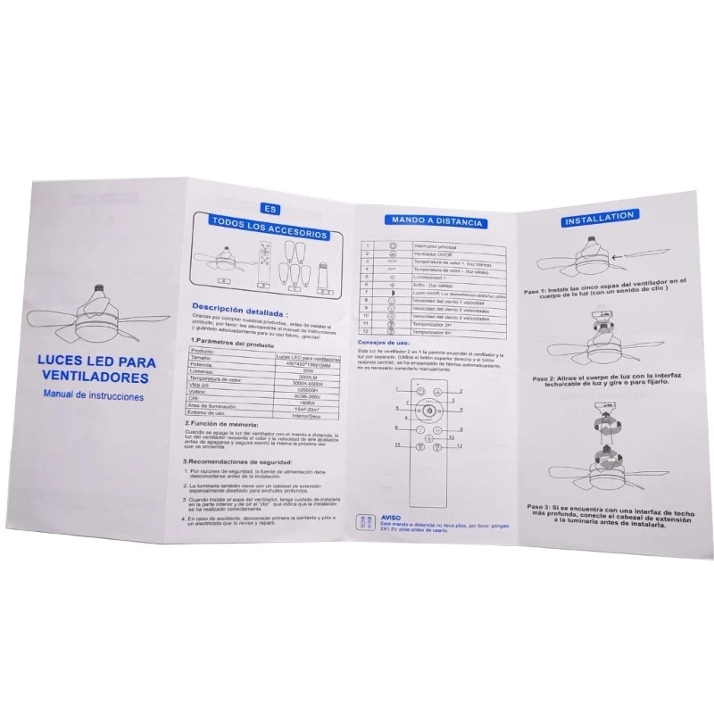 3 سرعات مروحة قابلة للتعديل، إضاءة مروحة سقف LED ذكية مع جهاز تحكم عن بعد مناسبة لغرفة المعيشة والمنازل المعاصرة