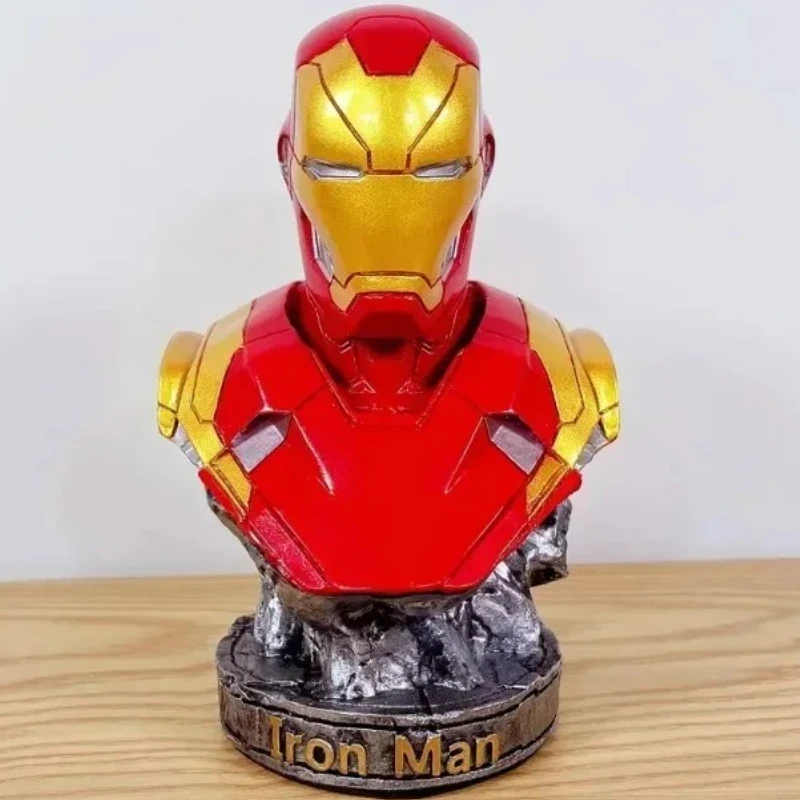 Busto de 18cm, estatua de resina, Iron Man, Spider Man, Pantera Negra, colección de superhéroes, modelo, decoración del hogar, decoración de escritorio