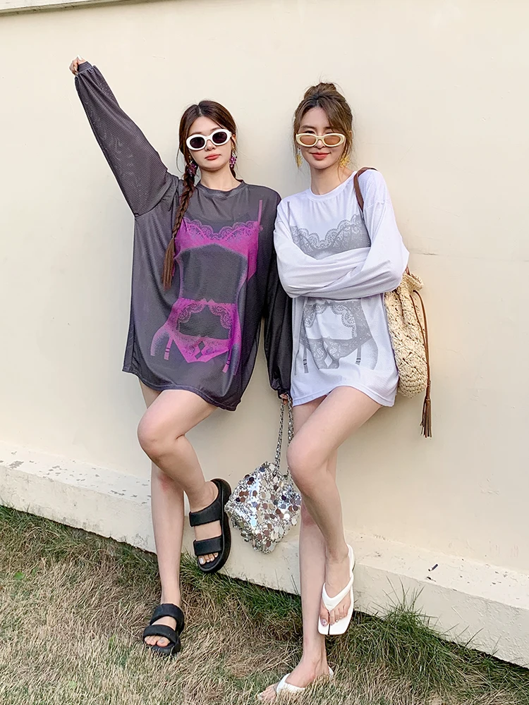 

Свободный женский купальник-тройка с длинными рукавами, защита от солнца, термозащита, для спа-процедур, консервативный, скрывающий живот, большие размеры