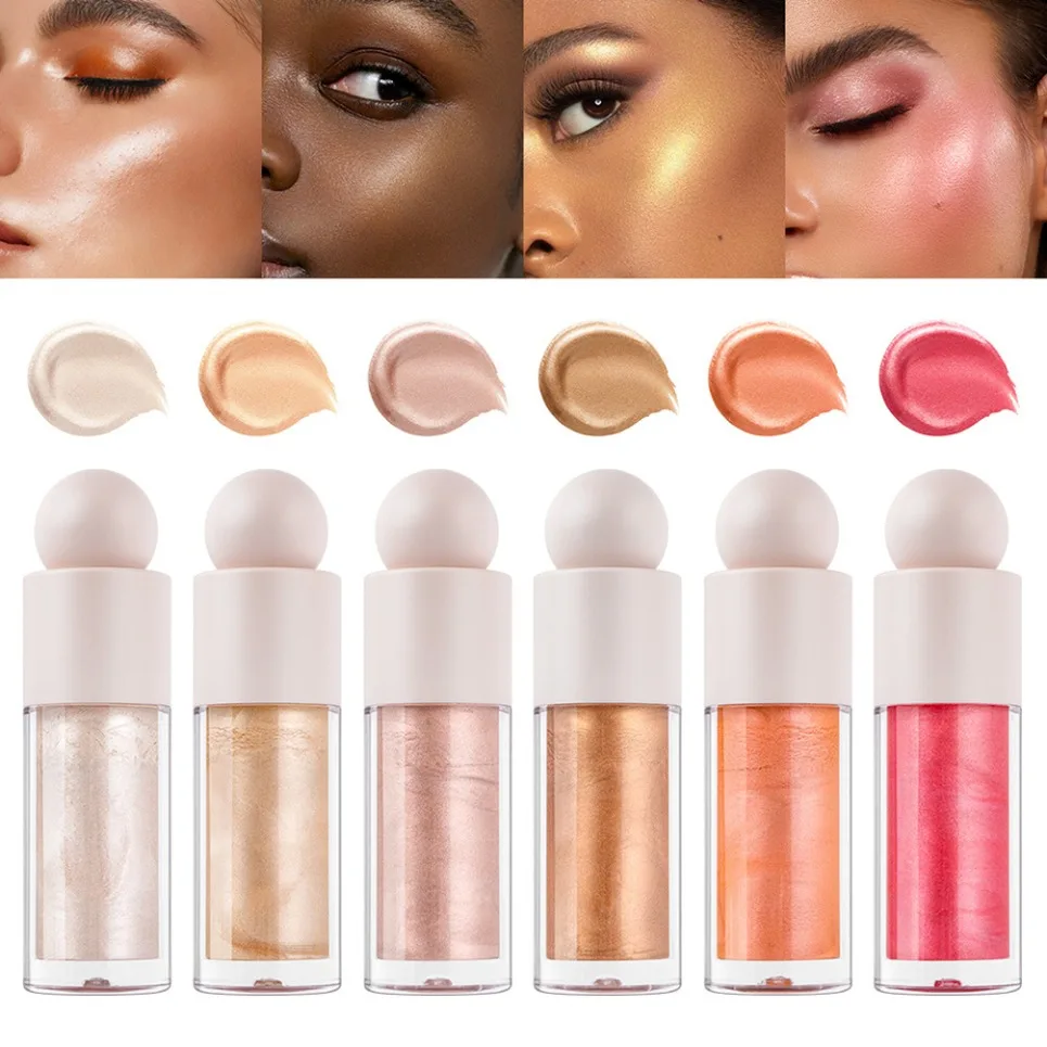 Private Label Vegan Liquid Highlighter Ultra Shimmer Pearl Smooth Blendable Natural Glow Multi Use Makeup Custom Logo Wholesale