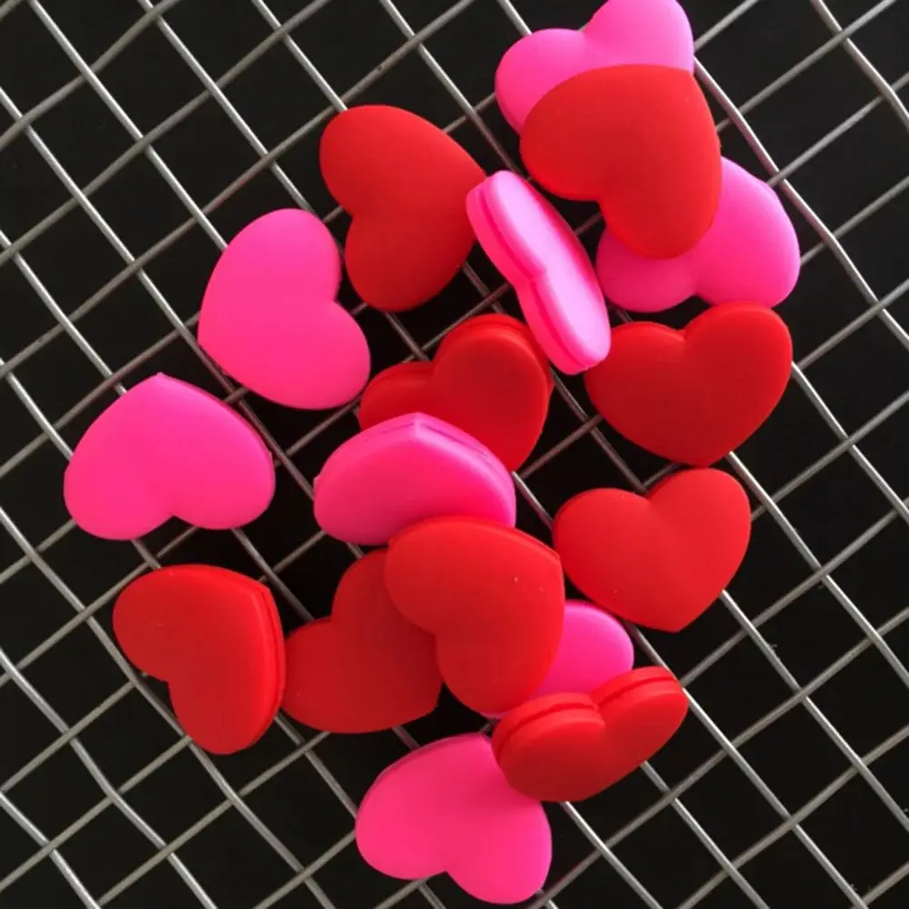 Gift Heart Shape Anti-Shock Silicone Red/Pink Tennis Racket Shock Absorber Tennis Racket Damper Tennis Vibration Dampeners view 2