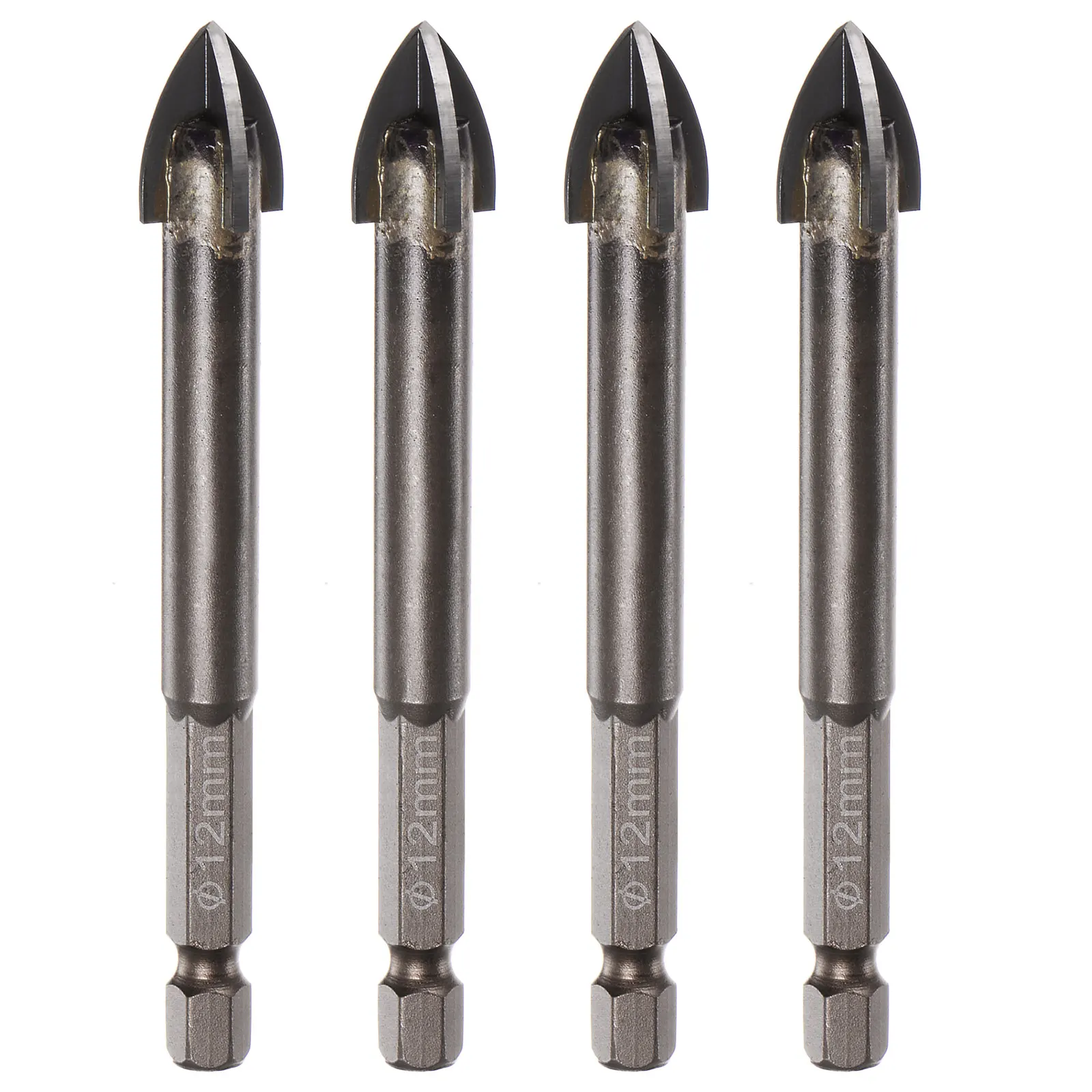 

Uxcell 4/25pcs Titanium Masonry Drill Bit 3/4/5/6/7/8/10/12/14mm Carbide YG6X Concrete Drill Bit with Hex Shank