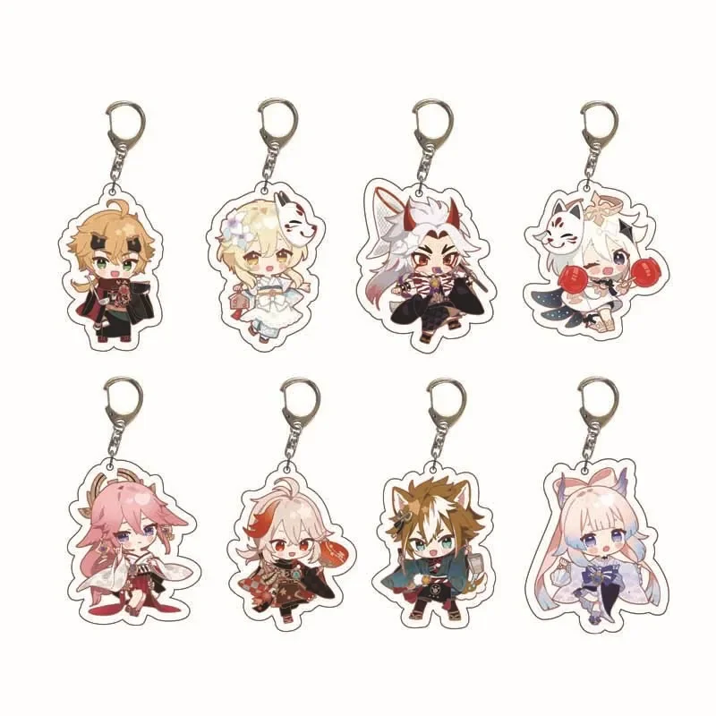 

Genshin Impact Lumine Aether Paimon Kamisato Ayaka Kamisato Ayato Keychains Accessories Cute Character Backpack Pendant Gifts