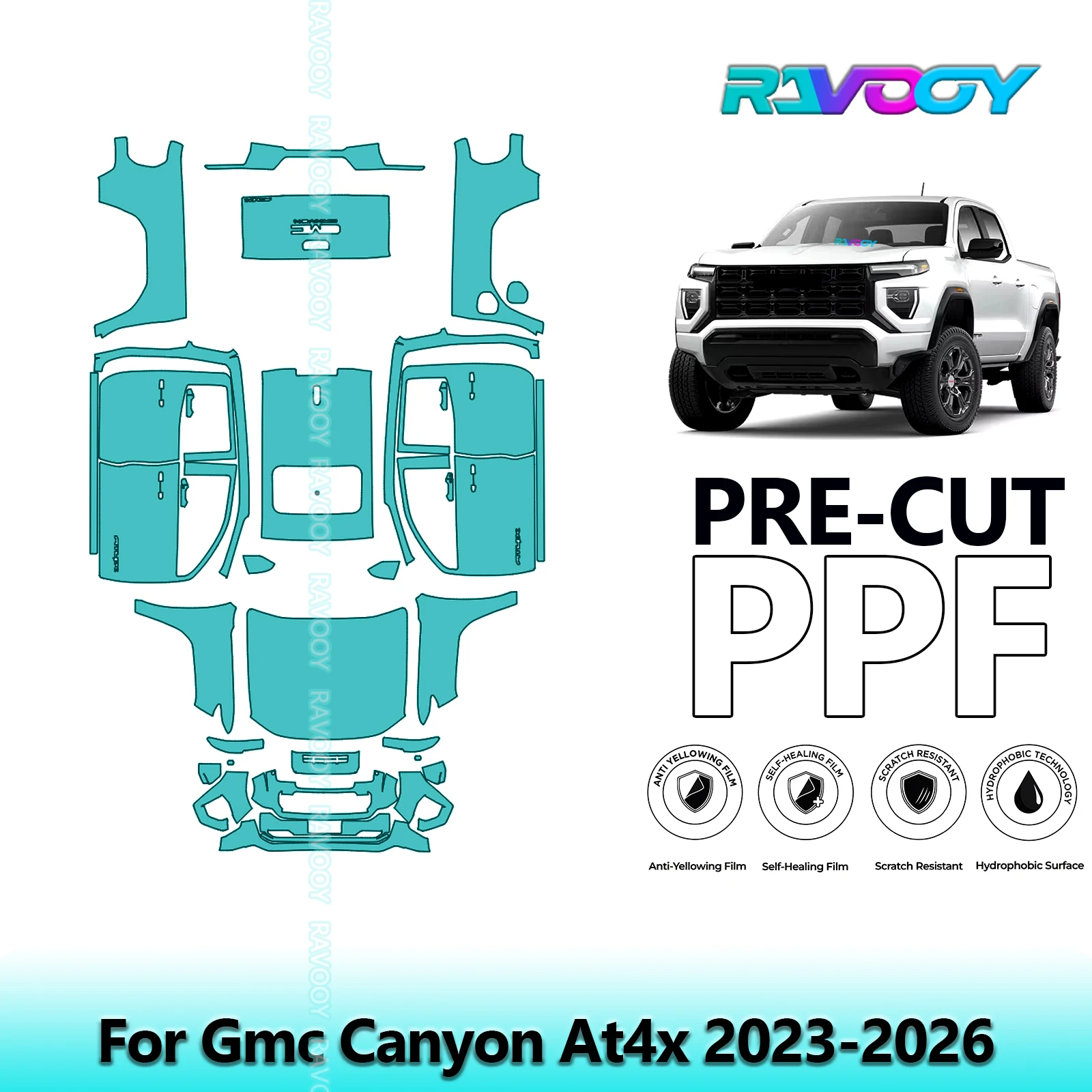 

For Gmc Canyon At4x 2023-2026 Car Precut Paint Protection Film Full Vehicle Anti-scratch Exterior TPU PPF