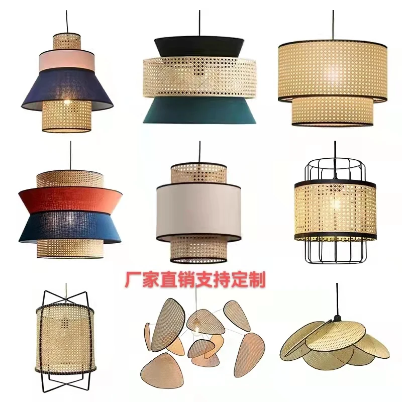 Creative Personality Stair Light Loft Duplex Living Room Dining Room Bar Tea Room B & B Hot Pot Restaurant Rattan Ceiling Lamp