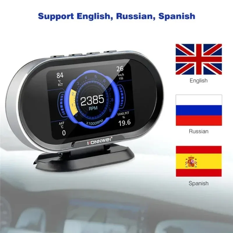

XMSJ-KONNWEI KW206 OBD2 Car On-Board Computer Auto Digital Computer Display OBD 2 Scanner Fuel Consumption Water Temperature Gau