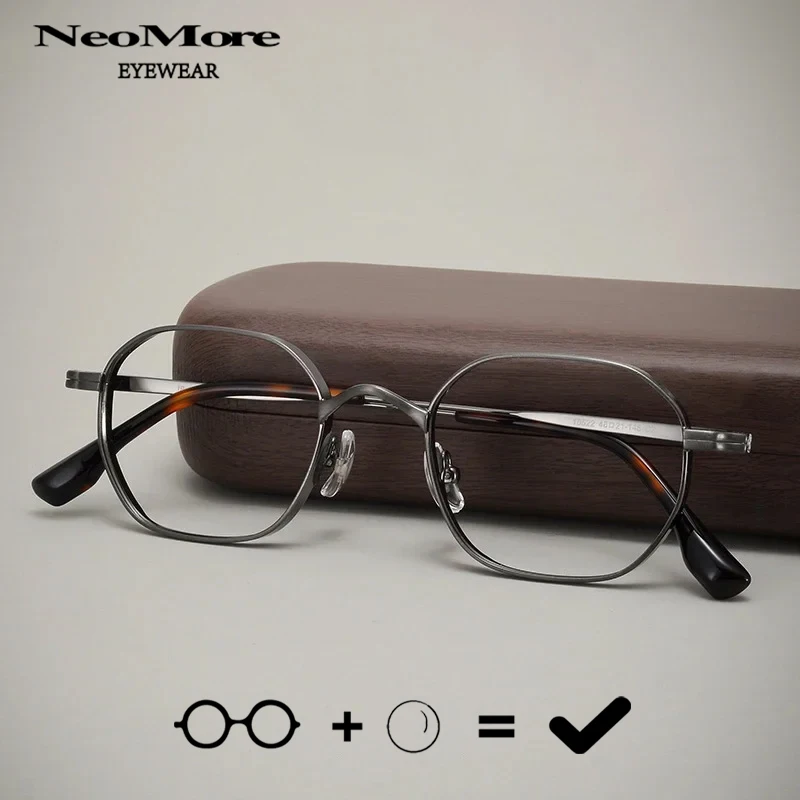 

Retro Square Glasses Pure Titanium Frame Prescription Multi Focus Customized Glasses Womens Prescription Glasses Office Glasses