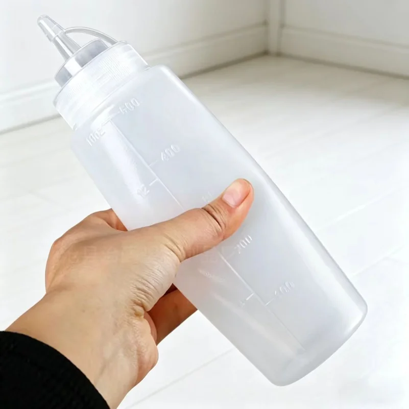 

500-1000ml Plastic Pointed Mouth Squeeze Type Made Environmentally Friendly Bottles Containers For Sauces Ketchup BBQ Syrup Oils