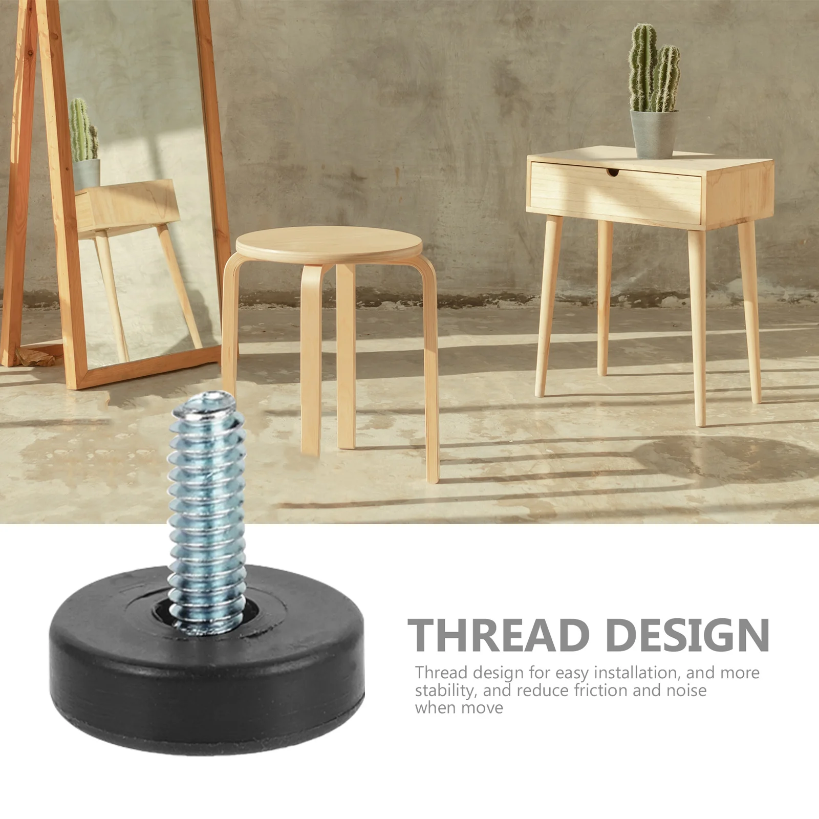 

12pcs Furniture Feet Pads Adjustable Levelers for Chairs Tables Sofas Durable Non Slip Screw On Stability Noise Reduction Table