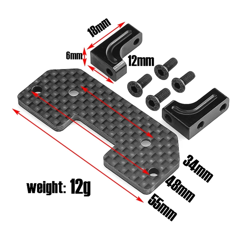 Support de servo en fibre de carbone pour Axial SCX10 SCX10 II 90046 1/10 RC inoler, pièces de mise à niveau de voiture