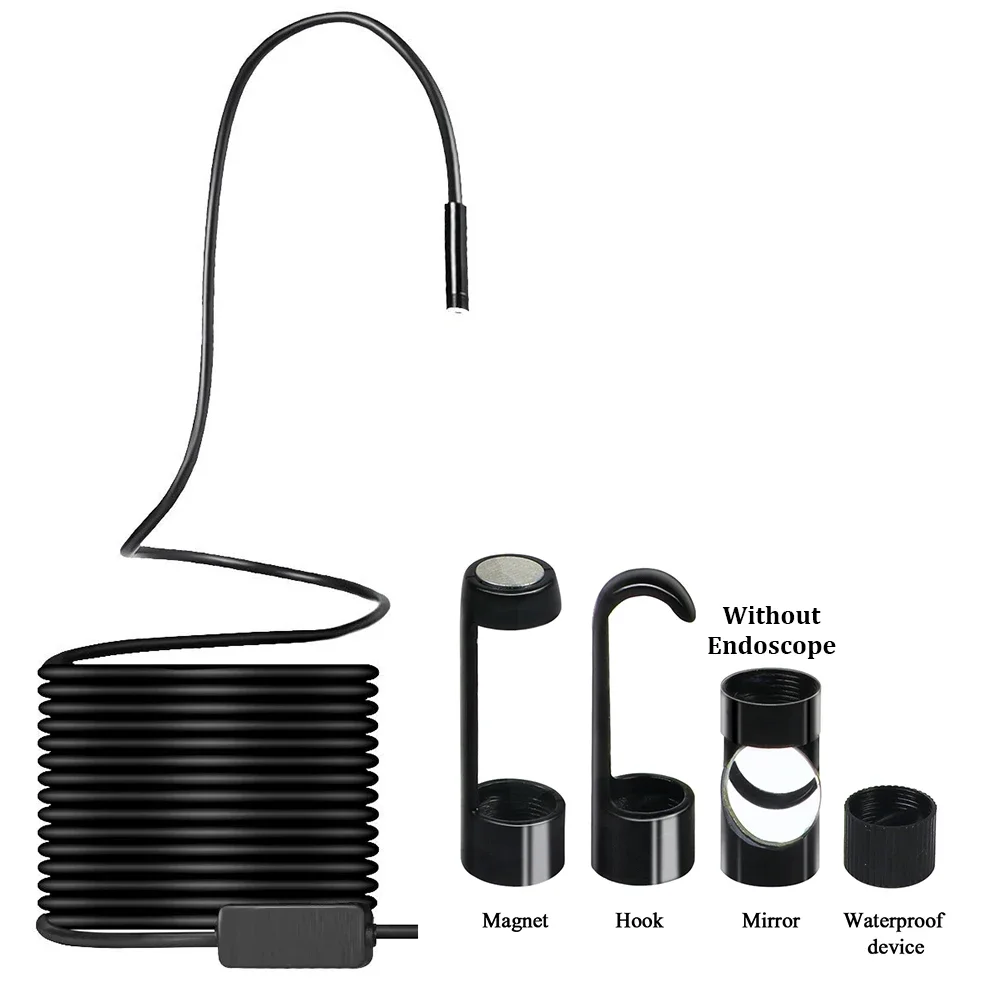 Flexible Hook Magnet Side View Mirror Set for 8mm Depstech Wireless Endoscope Camera Waterproof Soft Cable Inspection #0111