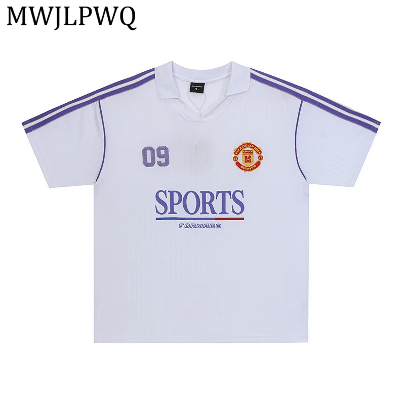 

Мужская футболка в американском стиле High Street с индивидуальным принтом, спортивная, с коротким рукавом, повседневная, летняя новинка 2026, модель 13821