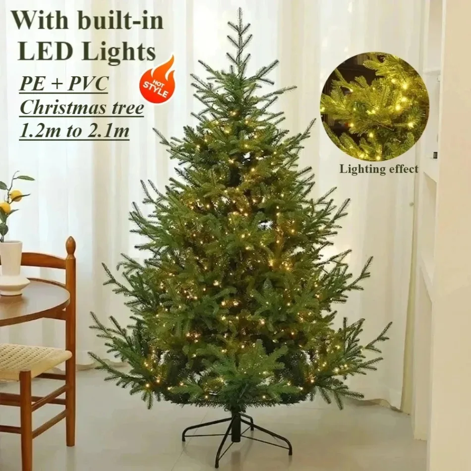 

Artificial Christmas Tree with LED Lights PE + PVC Material High-grade Fir Christmas Tree Home Decoration Supplies 120CM-210CM
