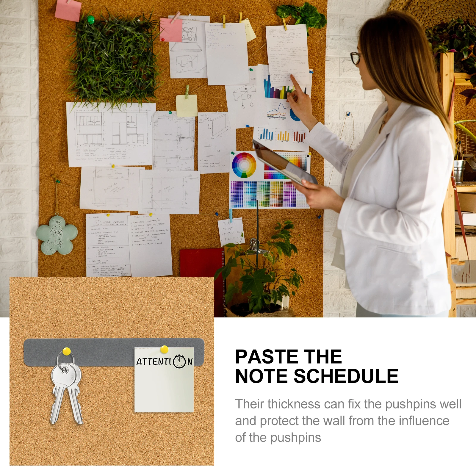 1 set 1 Set Felt Bulletin Board Strips Thick Pin Boards For Wall Office Classroom Corkboard Adhesive Small Note Board