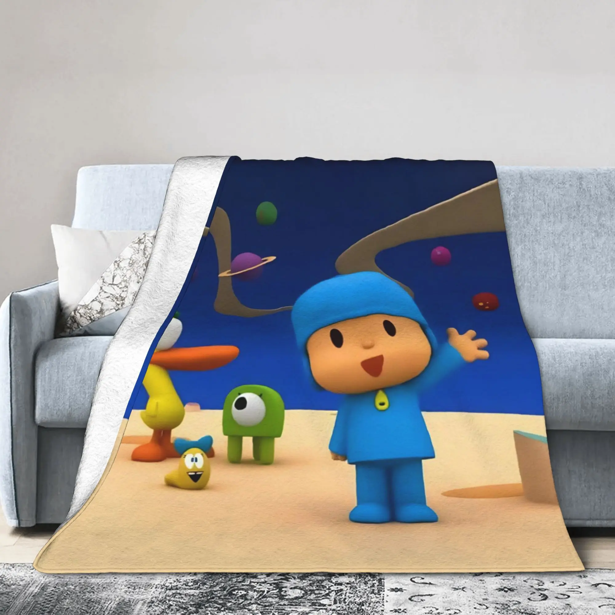 P-POCOYO Elly  Blanket Quality Warm  Bedding Throws Winter Girls Boys Outdoor Pattern Bedspread