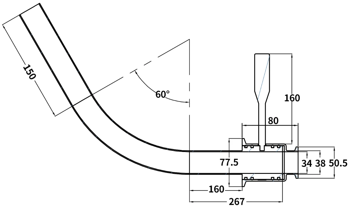 SS304 Tri Clamp Racking Arm Valve 11/4\