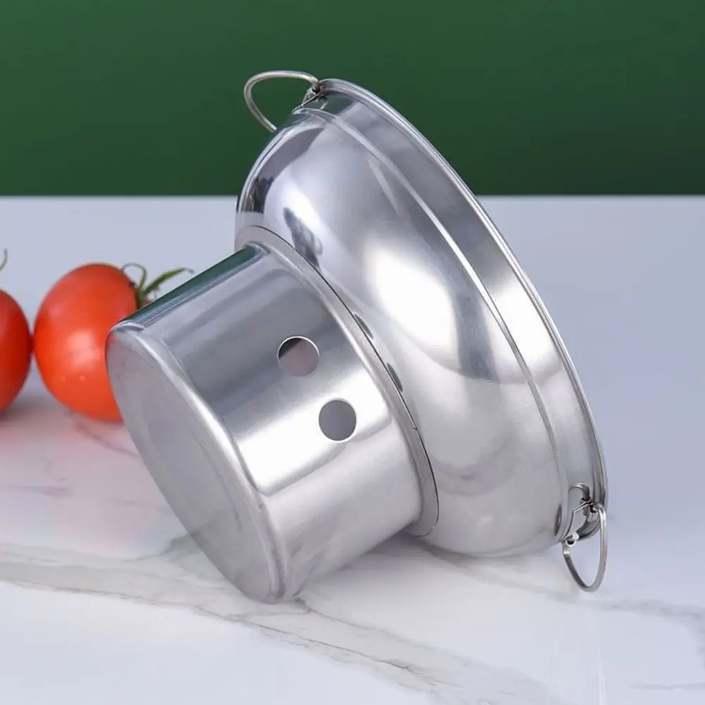 Durable 20/22cm Hot Pot Thickened Double Ears Stove Cooking Stainless Steel Cooking Pot Outdoors