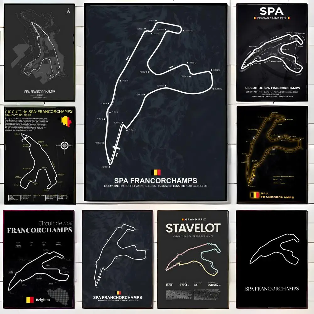 iconic circuit Circuit de Spa Francorchamps Poster Wall Art Print Decorative Mural Home Decor Gift Unframed