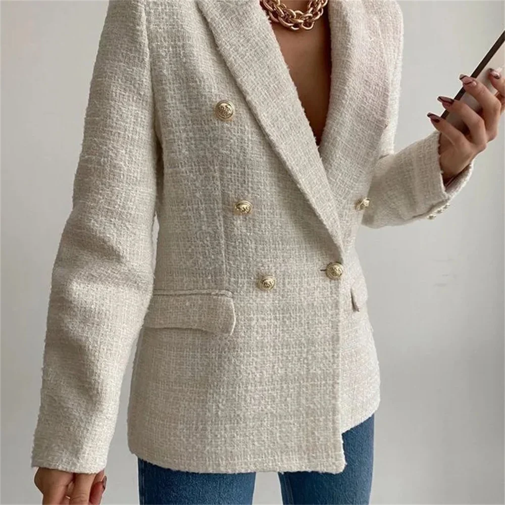 Taop&Za Autumn New Product Women\'s Fashion Casual Collar Long Sleeve Button Decoration Suit Coat