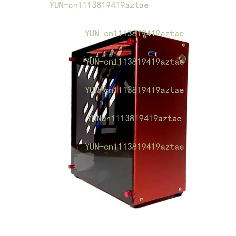 5.3L M34 All‑Aluminum Mini ITX ComputerCase,Side‑TransparentPortable A4‑SizeHTPC Enclosure,1UFlexPSUSupportedforSFF Gaming Build