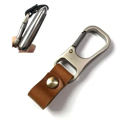 Simple Upscale Genuine Cowhide Leather Keychain Key Holder Keyfob Men's Car Key Waist Hanger Keyring Pendant Accessories Gift