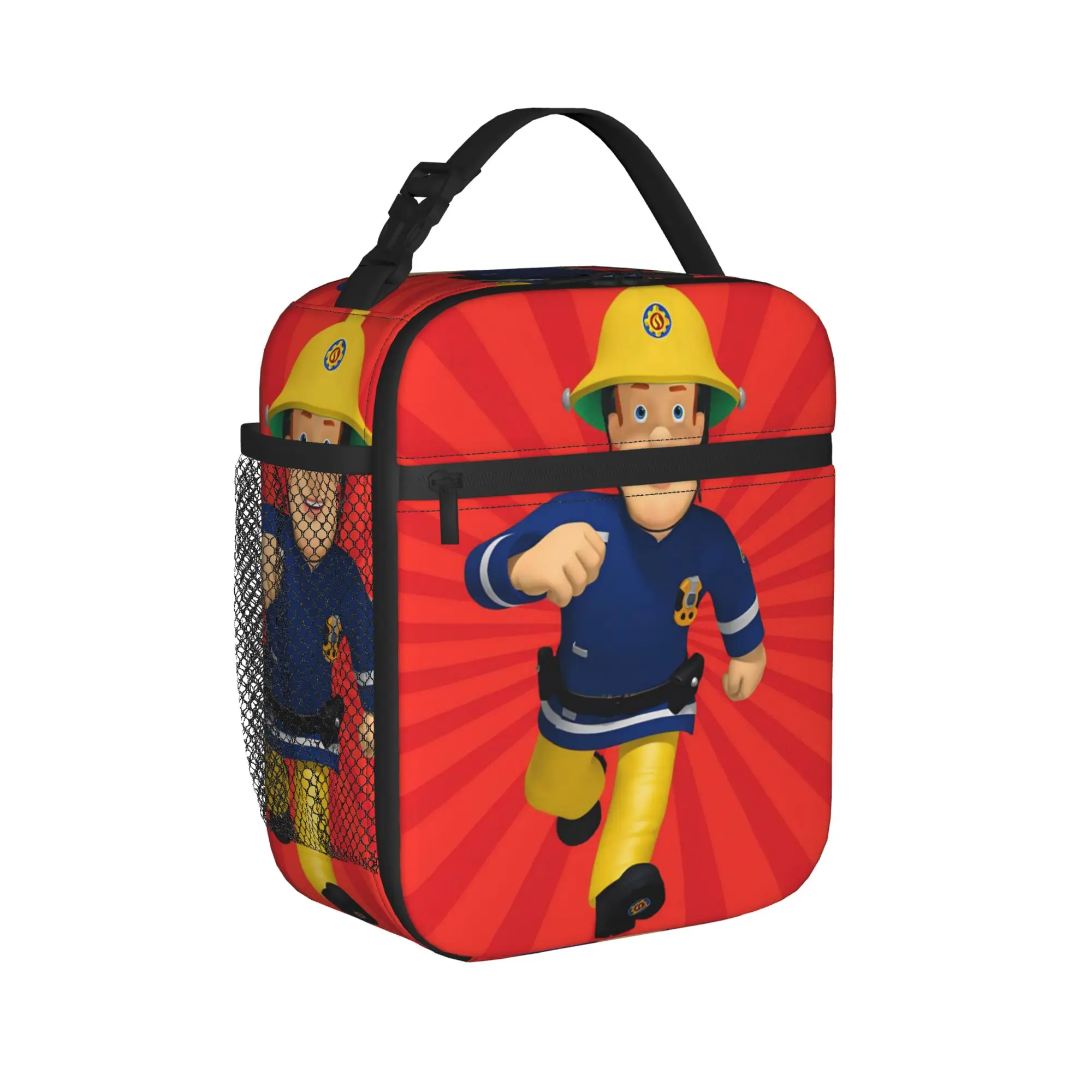 Firemans Sams Insulated Lunch Bag High Capacity Firefighting Reusable Cooler Bag Tote Lunch Box School  Travel Food Bag