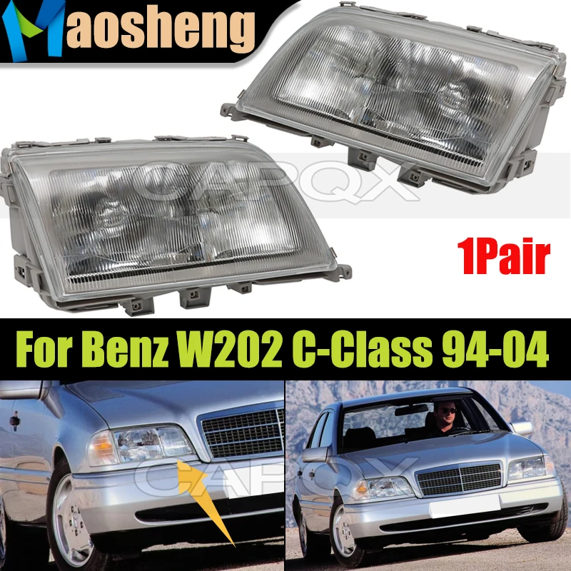 

1Pair Front Headlight Head Light For Mercedes-Benz W202 C-Class C180 C200 C260 C300 1994-2004 Headlamp Head Lamp Driver Light