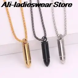 1PC Bullets Pendant Stainless Steel for Daily Wearing Party Highlight Your Different Dressing Up Men's Classic Necklace