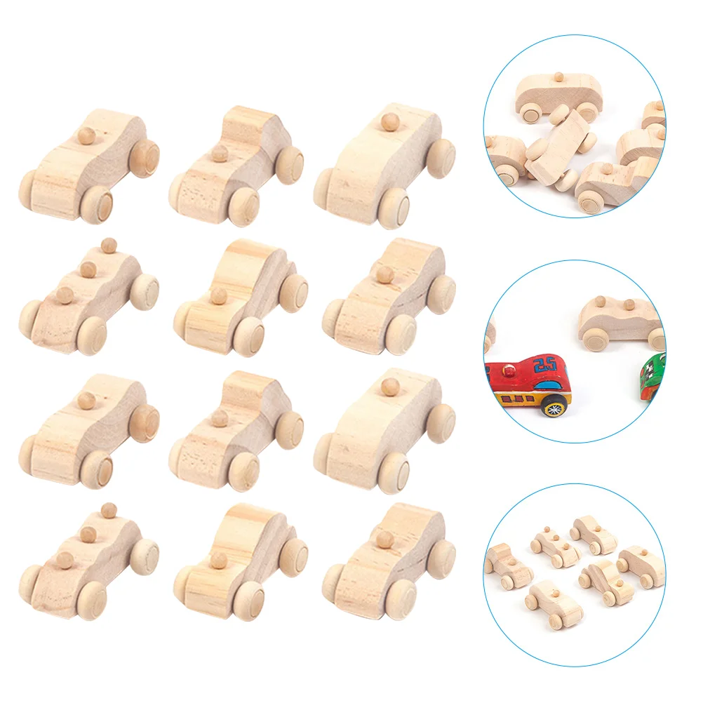 

12 Pcs Graffiti Car Kids Painting Crafts Toddler Boy Decor Toy Vehicles Early Education Intelligence Development Unfinished