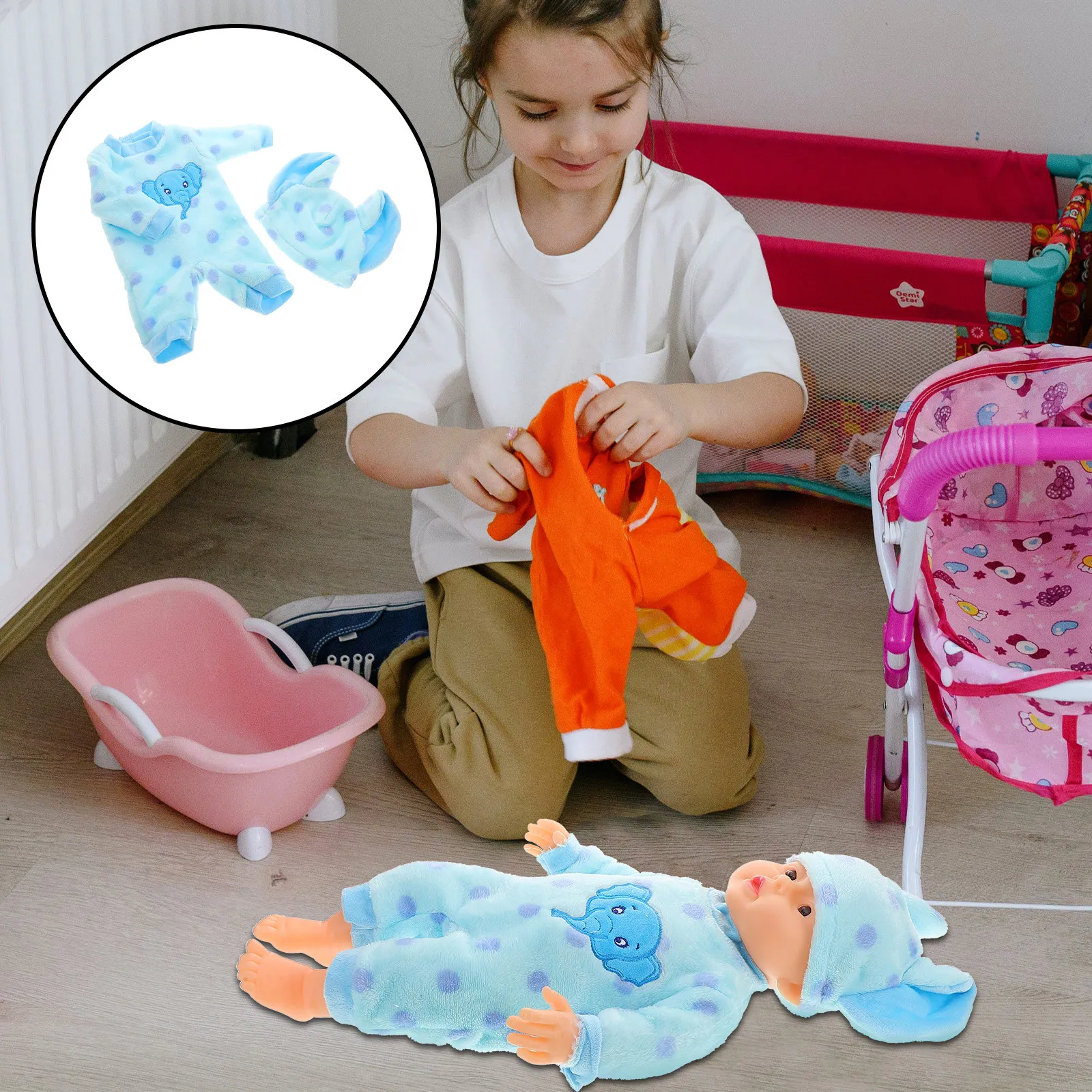 1Set 18 Inch Baby Clothes Soft Comfortable Fine Craftsmanship Unique Pattern Fashion Design Lovely Reusable Decor