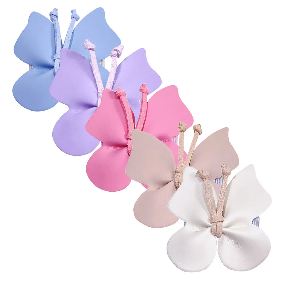 

Children's PU Leather Butterfly Hair Clip Leather Does Not Harm Hair Full Package Clip Girl's Butterfly Broken Hair Clip