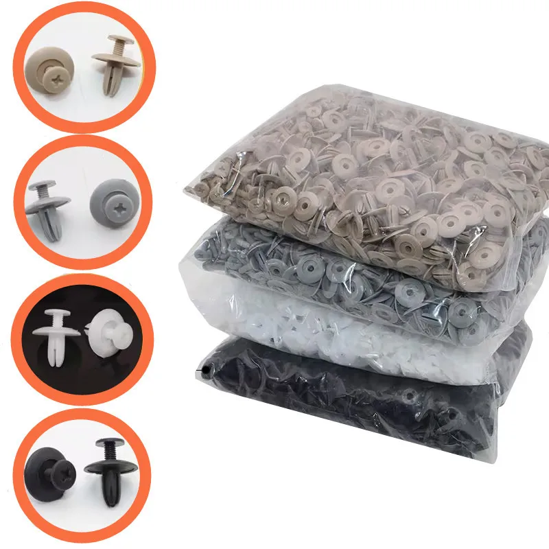 Cars Bumper Fender Trunk Gray Beige White Plastic Rivet Universal 6mm Hole Expansion Screws Fastener Clip For All Auto