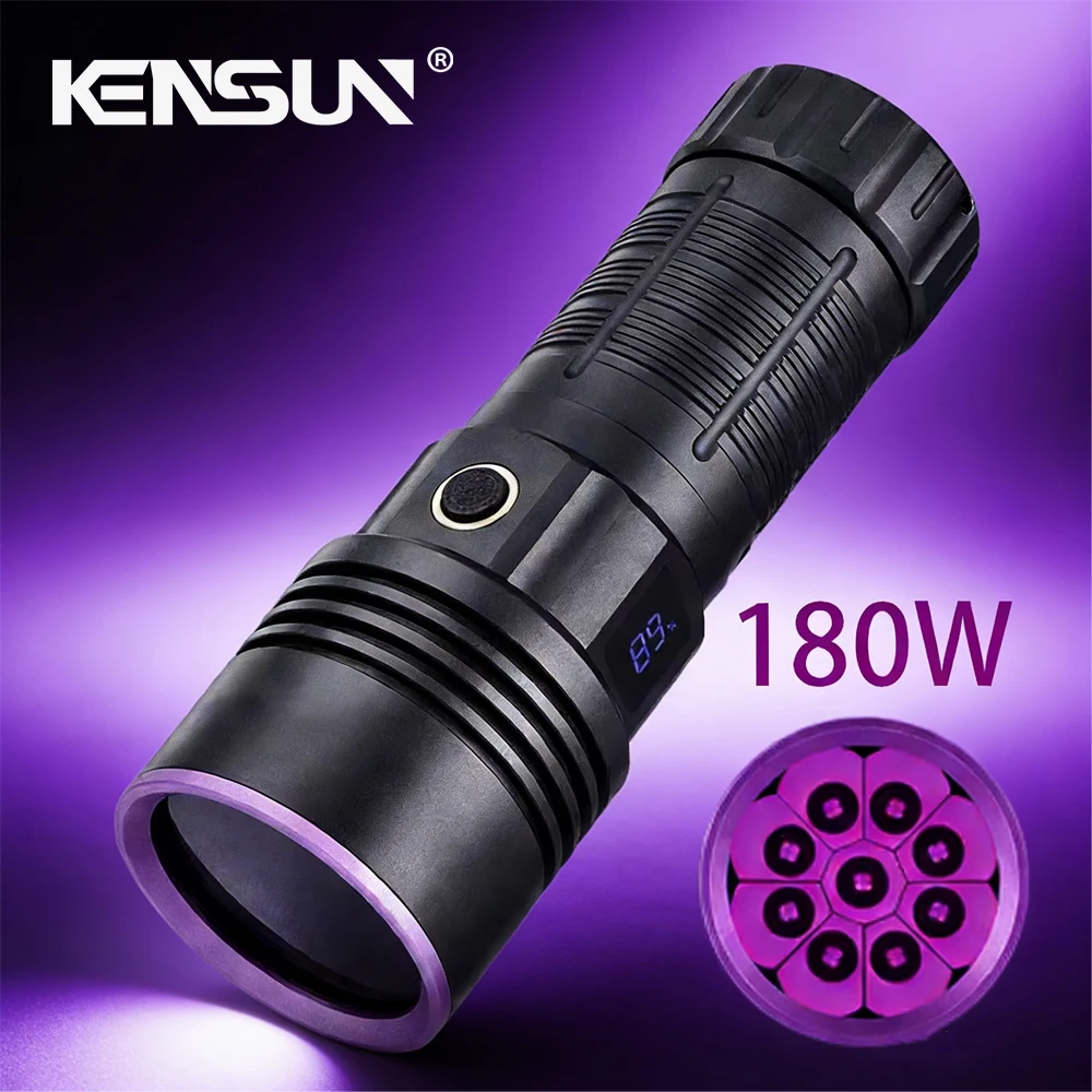 lampe-uv-365nm-lampe-torche-uv-led-haute-puissance-180w-miroir-noir-lumiere-violette-detecteur-d'urine-d'animaux-de-tinea-de-fluorescence-des-minerais