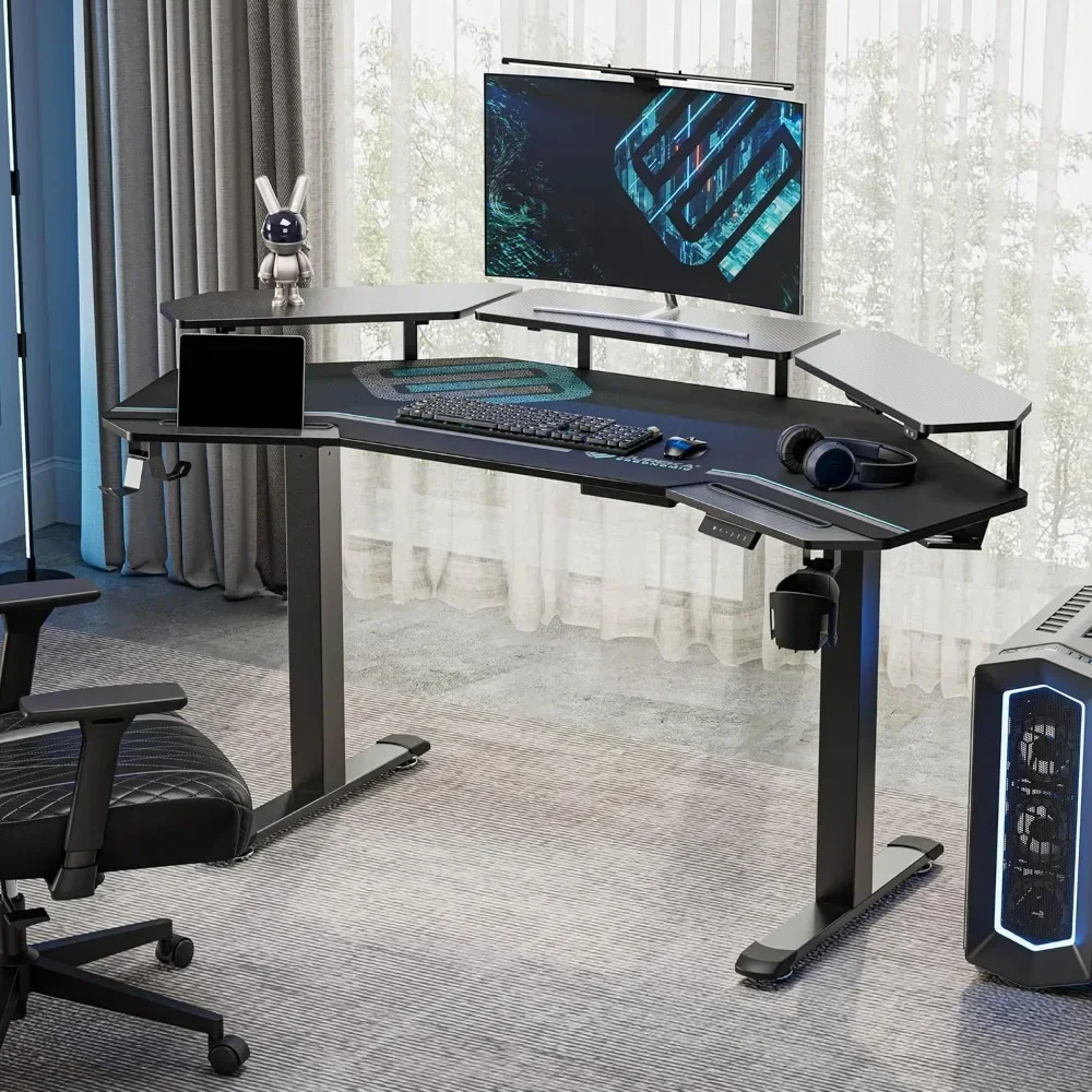 Gaming Desk Adjustable Height Standing Desk 63