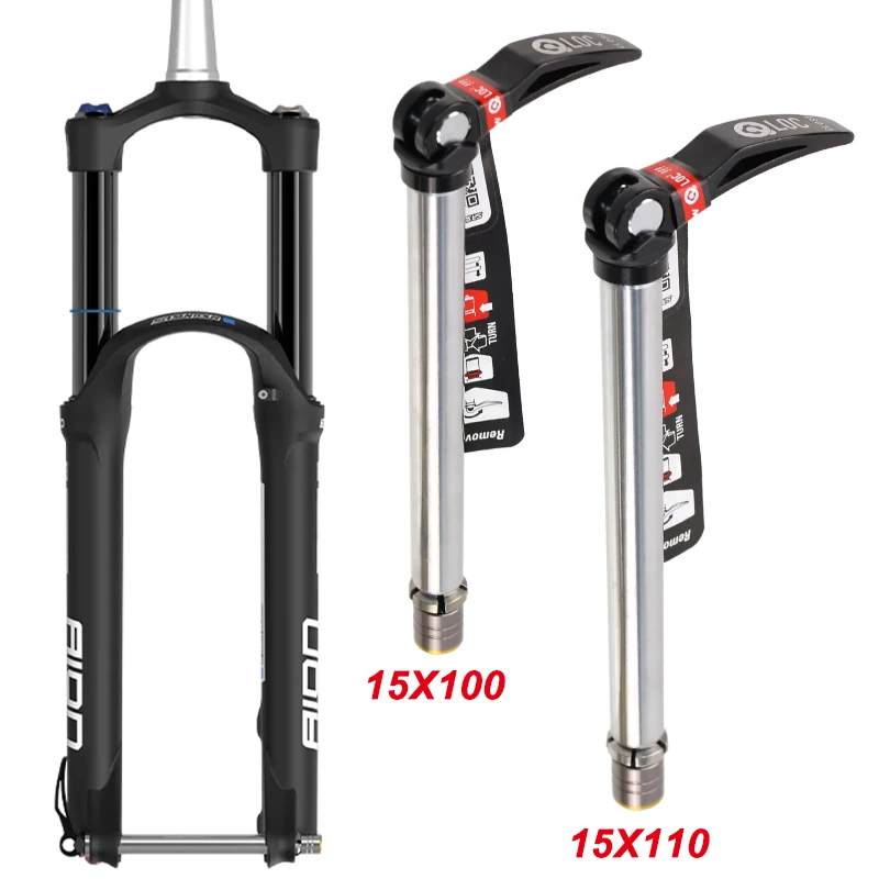 Mountain Bike Thru Axle 15x100mm 15x110mm SR SUNTOUR Front Fork Thru Axle Quick Release Lever Bike Front Fork Shaft Hub Axle