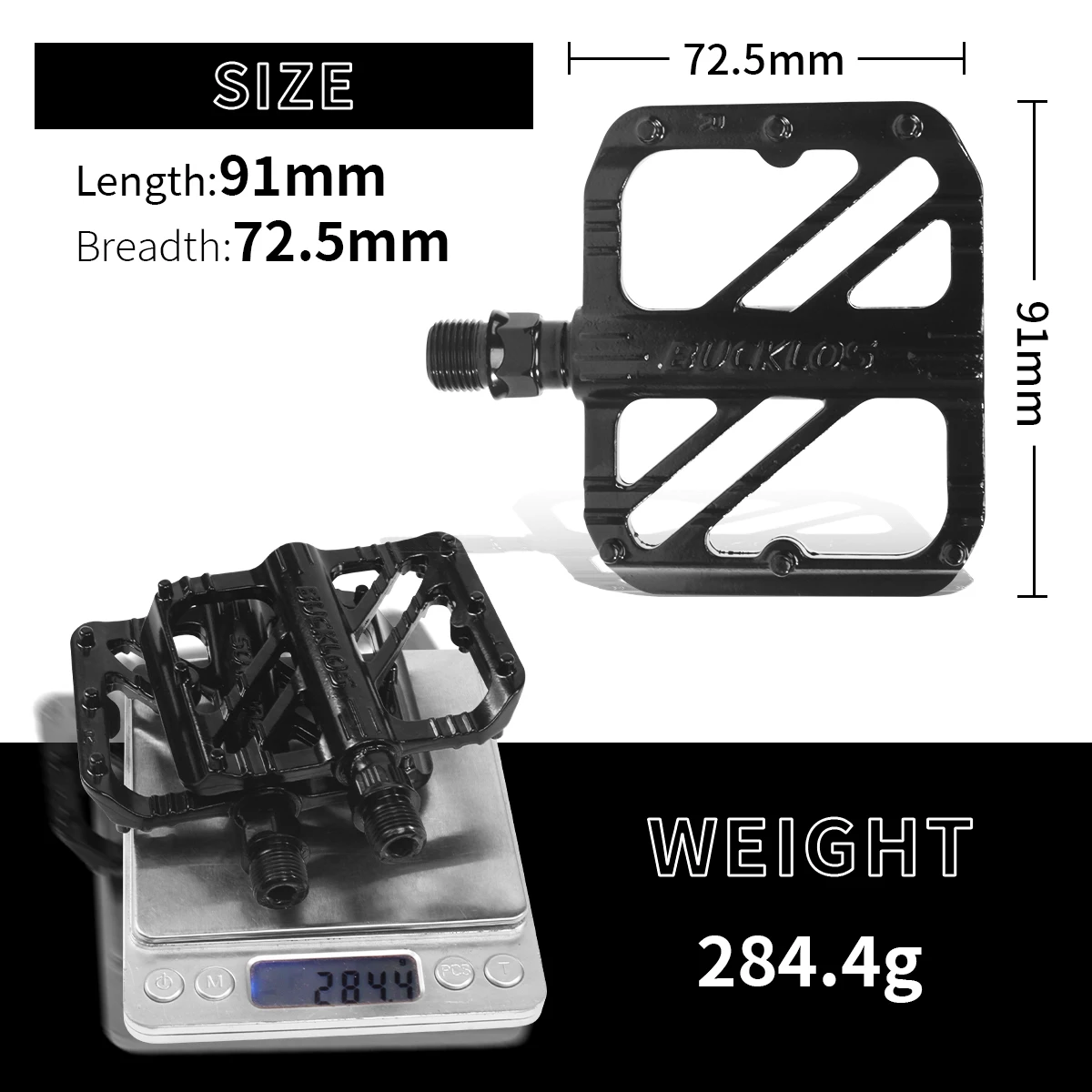 BUCKLOS DU Bearing Bicycle Pedal High Strength Road MTB Pedals Ultralight 9/16 Speed Cycling Pedals Non-slip Platform Pedals